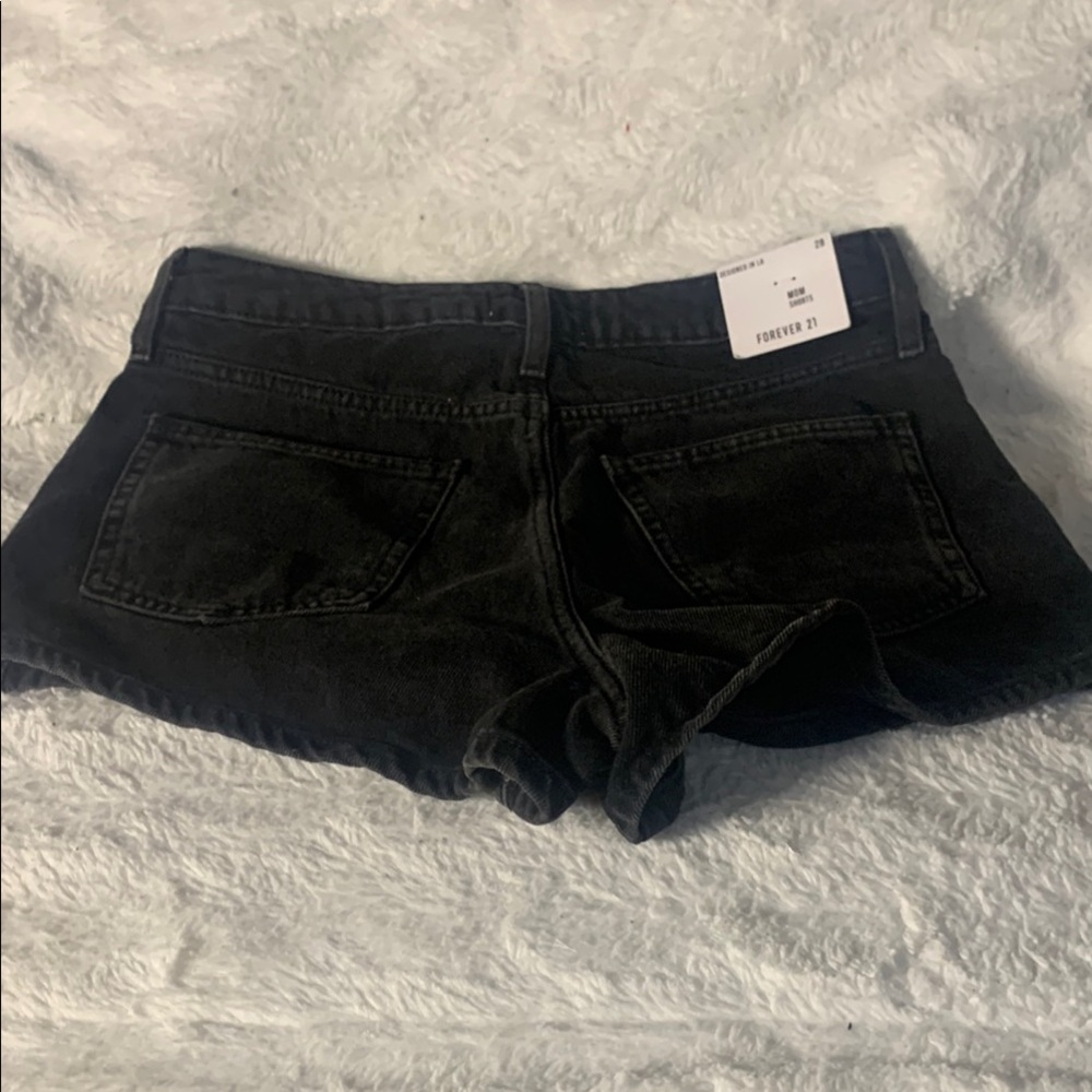 Forever 21 Black Jean Shorts Relaxed Fit